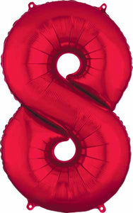 34" Red Number Balloon