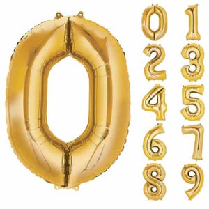 34" Gold Number Balloon
