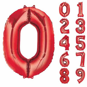 34" Red Number Balloon