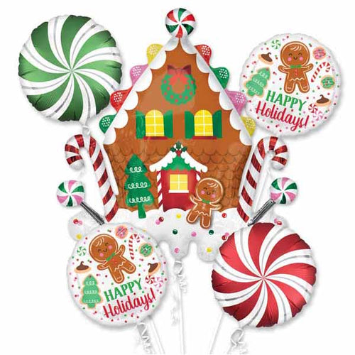 Gingerbread House Foil Balloon Set