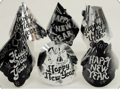 Black and Silver New Years Cone Hat