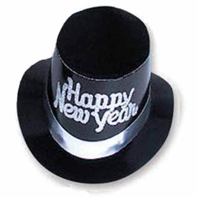 Black and Silver Deluxe New Year Top Hat